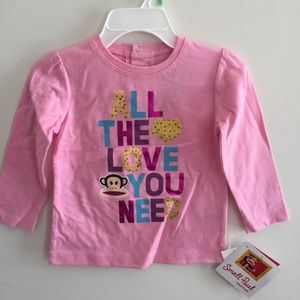 NWT PAUL FRANK PINK TOP LONG SLEEVE